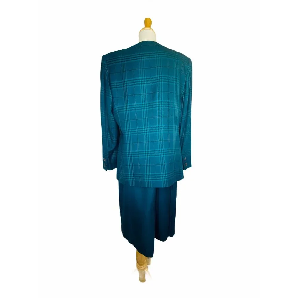 Kasper for ASL Vintage Skirt Suit Tartan Plaid 16 - Picture 5 of 12